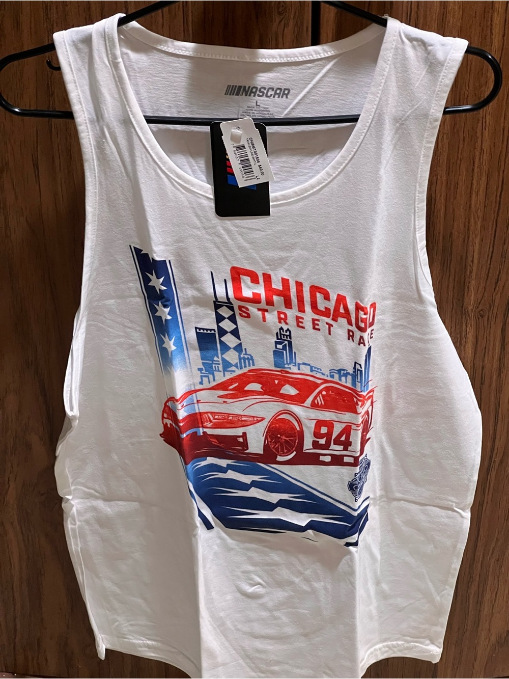Nascar White Logo Cotton Tank Top
